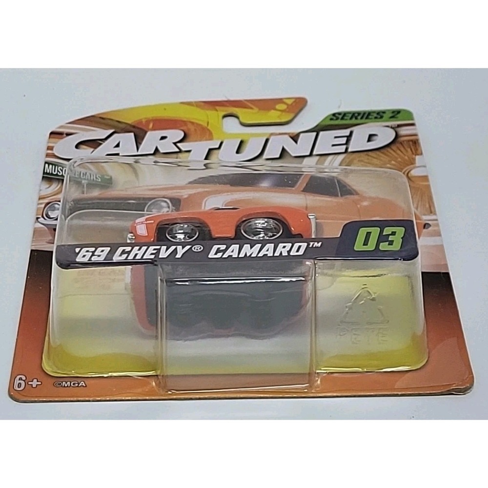 New‎ 2024 MGA Car Tuned Series 2 Muscle Cars #03 '69 Chevy Camaro" Orange Toy - Picture 6 of 7